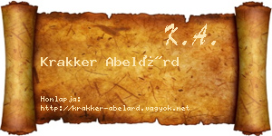 Krakker Abelárd névjegykártya
